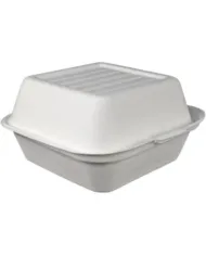 Caseroale biodegradabile pentru burger, rezistente și eco-friendly. Set 50 bucăți, ideale pentru fast-food, catering și livrări.