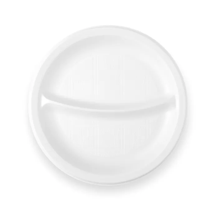 Farfuriile ReUse cu 2 compartimente sunt alegerea perfectă pentru o servire practică și igienică. Datorită celor două compartime