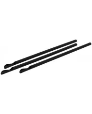 Paie negre din hârtie cu linguriță, set 250 buc. Biodegradabile, elegante și practice, ideale pentru smoothie-uri, frappe, milks