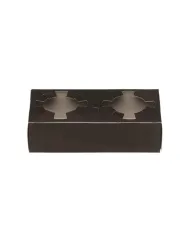 Suport carton negru pentru 2 pahare, rezistent și elegant. Ideal pentru cafenele, catering și livrări. Set 100 bucăți.