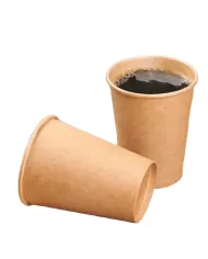 Pahare din carton kraft natur 10 oz (295 ml), set 100 bucăți. Rezistente, eco-friendly, perfecte pentru cafea, ceai și băuturi t