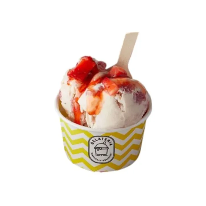 Cupe color din carton pentru înghețată, 4 oz, galben. Durabile, reciclabile și ideale pentru gelaterii, cafenele, petreceri și d