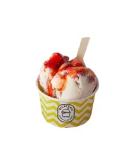 Cupe color din carton pentru înghețată, 4 oz, galben. Durabile, reciclabile și ideale pentru gelaterii, cafenele, petreceri și d